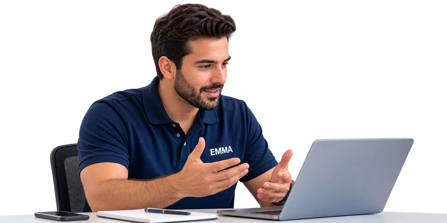 Profesional EMMA explicando una estrategia tecnológica
