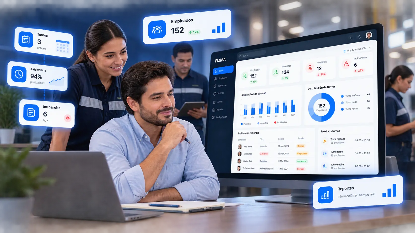 EMMA Workforce para controlar asistencia, horarios y personal